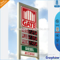 Gas station led glows fuel price digital pylon signs